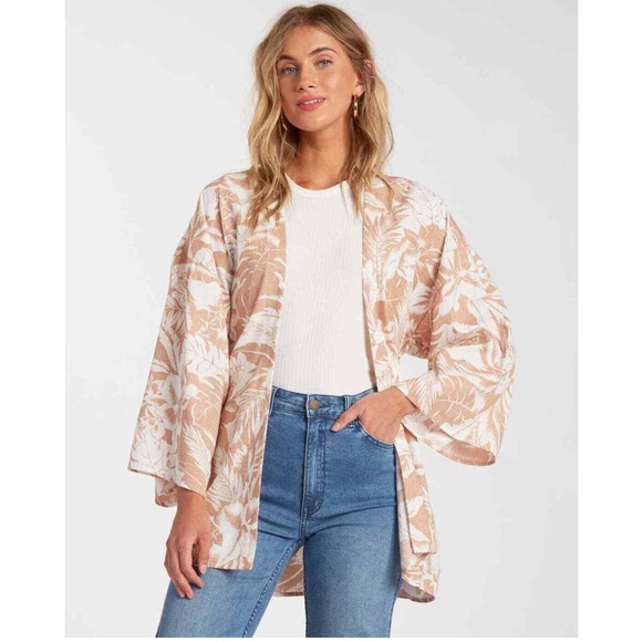 Billabong Other - Billabong Sweet Summer Kimono Tropical Print Cover-Up Women's Size M/L